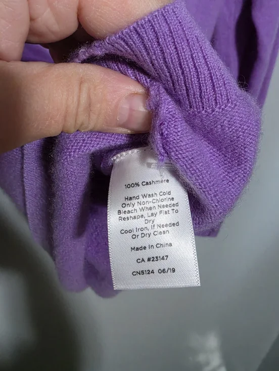 TALBOTS Sweater Womens XL Purple 100% Pure Cashmere Knit Crewneck Soft Luxury - Picture 6 of 6